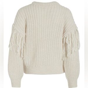Anthropologie Maison Pholya Italian Alpaca Blend Knit cream off white LS Sweater